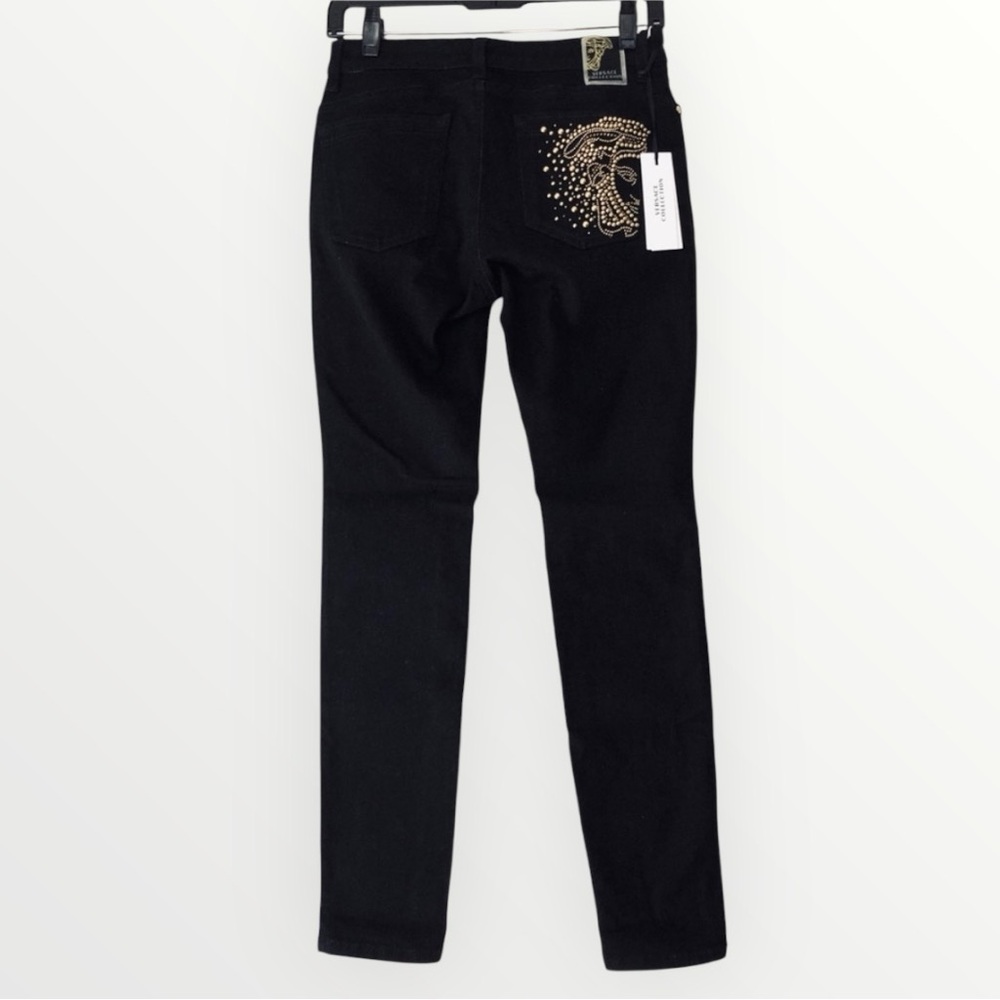 VERSACE | Medusa Gild Studded Skinny Jeans